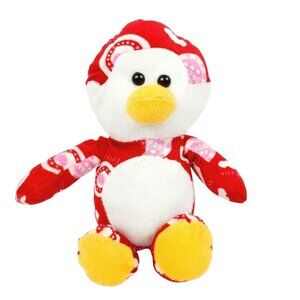 Kellytoy Valentines Day Penguin 10 in Plush Red Pink Candy Hearts Stuffed Animal
